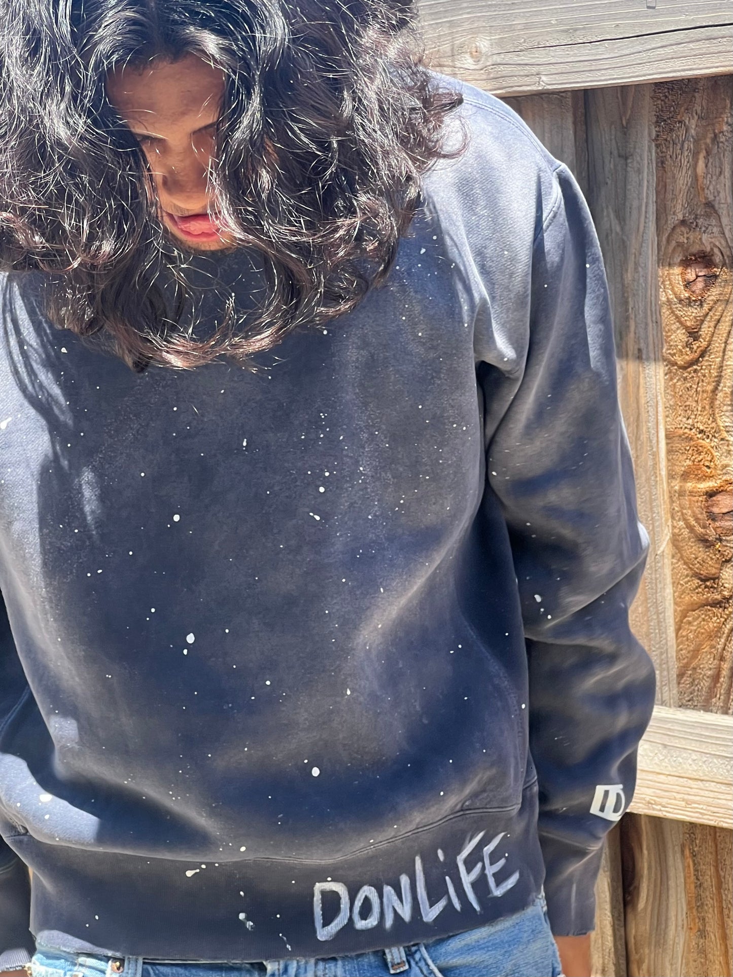 Vintage Distressed Navy Charcoal Crew Neck